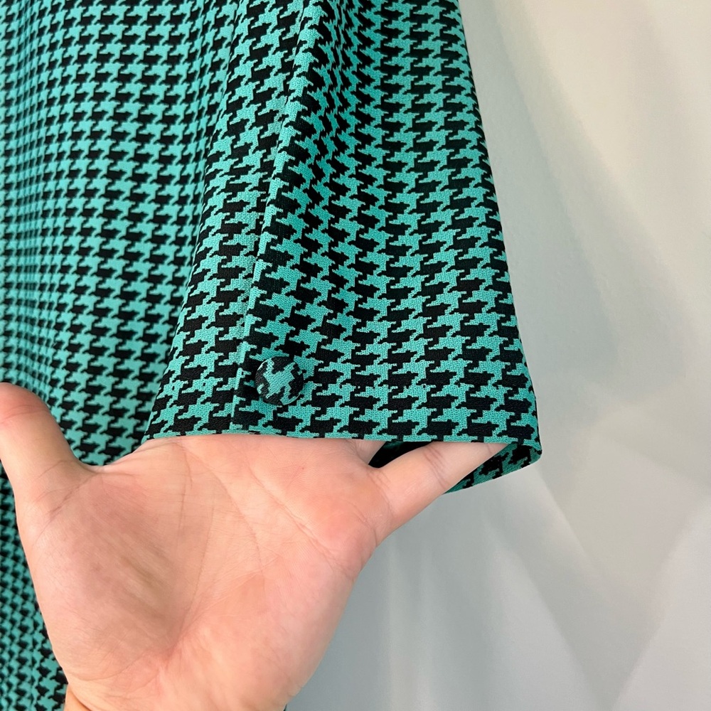 VINTAGE Chic Houndstooth Women's Jacket in Green and Black - Picture 9 of 10